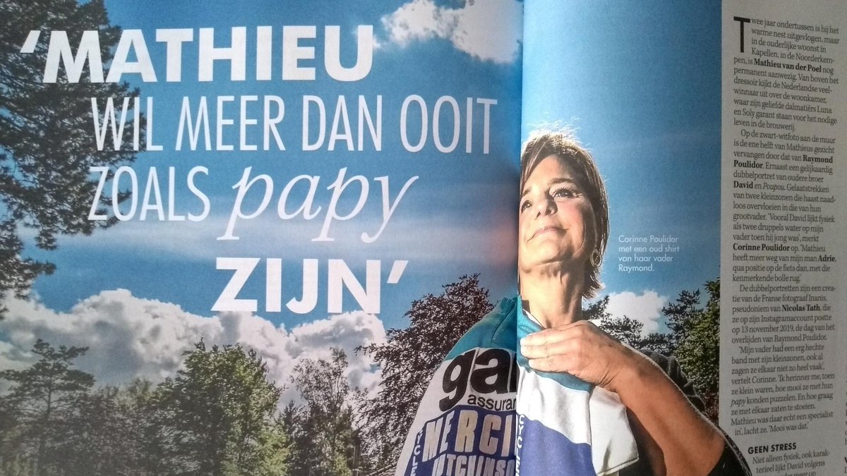 jonas_creteur's tweet photo. Uit de Tourgids van @SportVoetbal : het interview met @corinnepoulidor, de dochter van Raymond. Over de innige band tussen Mathieu VdP en zijn 'Papy'. 
Qua palmares zal hij hem overtreffen, qua populariteit begint hij in de buurt te komen. https://t.co/IfmOJMIiNL