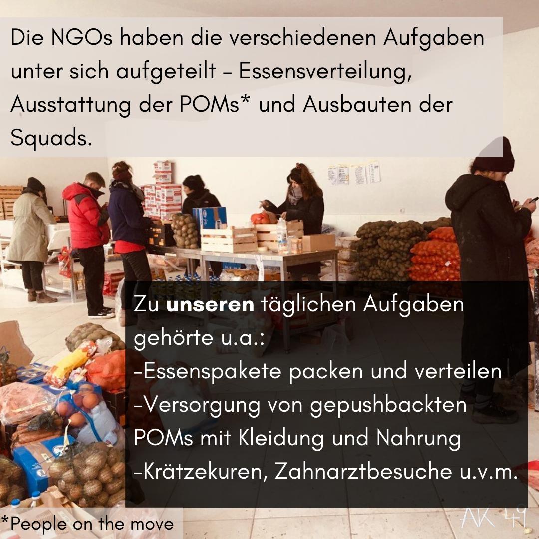 collective_49's tweet photo. #nur460km Heute: Teil III
Wie sah unsere Arbeit vor Ort aus?
Da die Soforthilfe von der bosnischen Regierung illegalisiert wurde, konnte sie nur unter erschwerten Bedingungen geleistet werden.

#SolidarityAcrossBorders #LeaveNoOneBehind
#AufnahmestattAbschottung
#ShameOnEU https://t.co/a2KpSDN45L