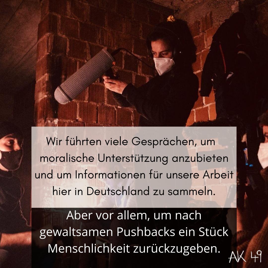 collective_49's tweet photo. #nur460km Heute: Teil III
Wie sah unsere Arbeit vor Ort aus?
Da die Soforthilfe von der bosnischen Regierung illegalisiert wurde, konnte sie nur unter erschwerten Bedingungen geleistet werden.

#SolidarityAcrossBorders #LeaveNoOneBehind
#AufnahmestattAbschottung
#ShameOnEU https://t.co/a2KpSDN45L