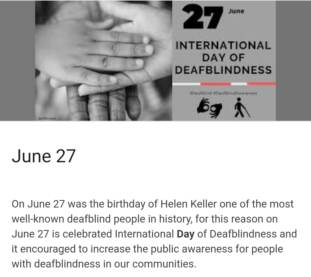 #DidYouKnow 
That 27 June is International Day of #DeafblindAwareness