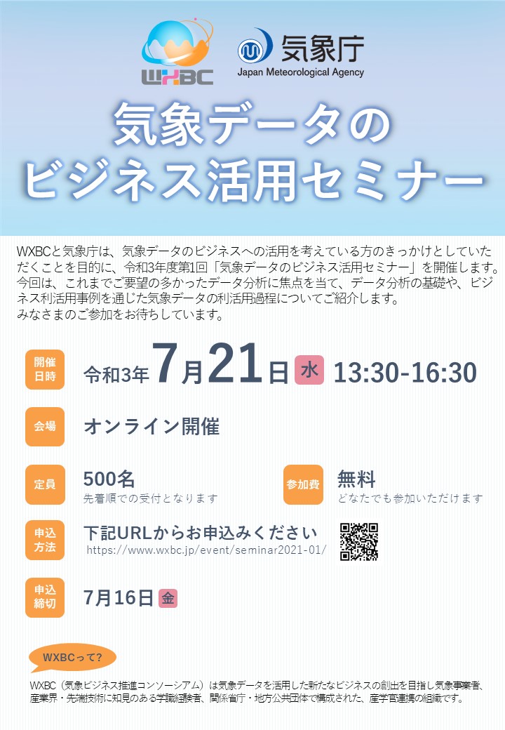 気象ビジネス推進コンソーシアム 略称 Wxbc 事務局 気象庁 Wxbc Jp Twitter