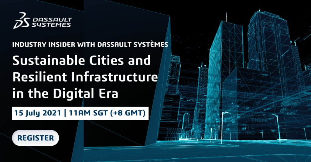 Cities in Asia Pacific are facing unprecedented challenges from rapid #urbanization. Join #3DSIndustryInsider on 15 July, 11AM SGT (+8 GMT) to find out how city planners can harness the power of #virtualtwins to transform cities for a sustainable future. go.3ds.com/Qtv