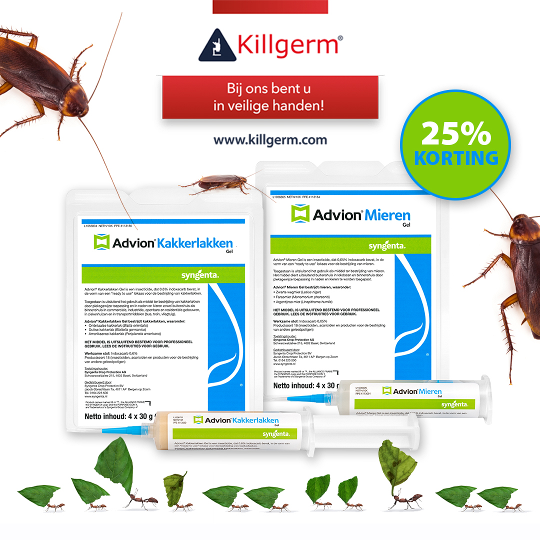 𝗣𝗥𝗢𝗠𝗢: tijdelijk 25% korting op Advion® Mieren Gel (NL-0004393-0000 | BE2012-0043) &amp; Advion® Kakkerlakken Gel (NL-0004382-0000 | BE2011-0001)

➡️bit.ly/2T5yEhK 

GEBRUIK BIOCIDEN VEILIG. LEES ALTIJD HET ETIKET EN DE PRODUCTINFORMATIE VÓÓR GEBRUIK.