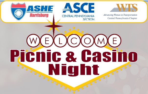 ASCECentralPA's tweet image. Please RESERVE THE DATE on your calendar for a fun filled night with good food, casino games and fellowship at the 2021 ASHE/ASCE/WTS Annual Picnic and Casino Night.
Date:  Friday, August 20, 2021
Where:  Lower Allen Park – Barn
More information to follow soon!