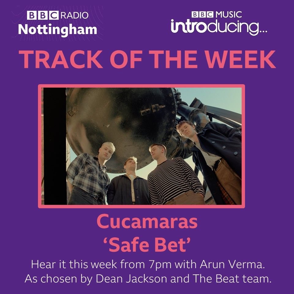CUCAMARAS (@cucamarasband) on Twitter photo ‘Safe Bet’ is Track of the Week on BBC Radio Nottingham and will be aired every night this week. Tune in.
Lots of love to <a href="/deanjacksondj/">Dean Jackson</a> and @TheArunVerma. ‘Safe Bet’ is Track of the Week on BBC Radio Nottingham and will be aired every night this week. Tune in.
Lots of love to <a href="/deanjacksondj/">Dean Jackson</a> and @TheArunVerma.