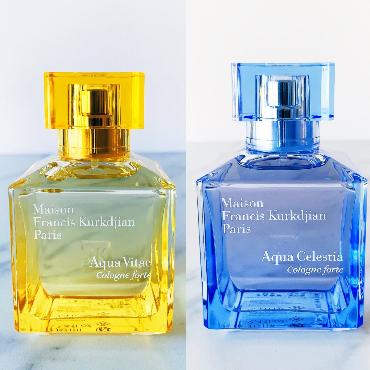 CandiceLeeKan's tweet photo. Thanks for this magnificent fragrance drop @SkinsCosmetics 

Aqua Vitae Notes:Mandarin, Bergamot, Musk &amp; Sandalwood.

Aqua Celestia notes:Bergamot, Black currant, Mimosa Jasmine &amp; a fruity, musky accord.

#MaisonFrancisKurkdjian
#AquaCollection
#CologneForte
#FragranceWardrobe https://t.co/q63DHcHc7P