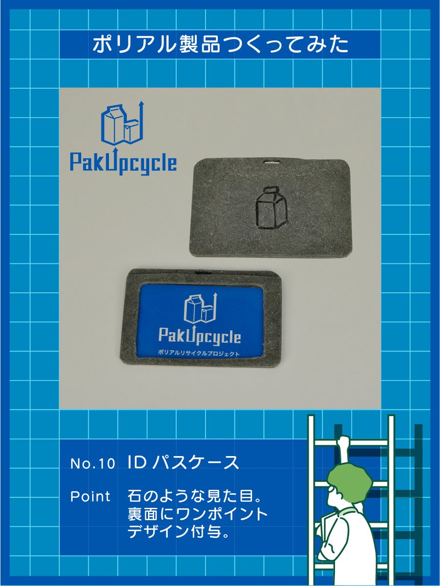 cartonlab_NPG's tweet photo. 私たちは、これまで廃棄処分されていた飲料用 #紙パック に新しい価値を与える #PakUpcycle に取り組んでいます🧃♻️
/
素材研究中の社員が作った👨🔧
#ポリアル製品 をご紹介します❗️
\
No.10 IDパスケース
#カートンラボ環境月間
#ポリアル製品つくってみた
#DIY #ハンドメイド https://t.co/5objB7Luxx