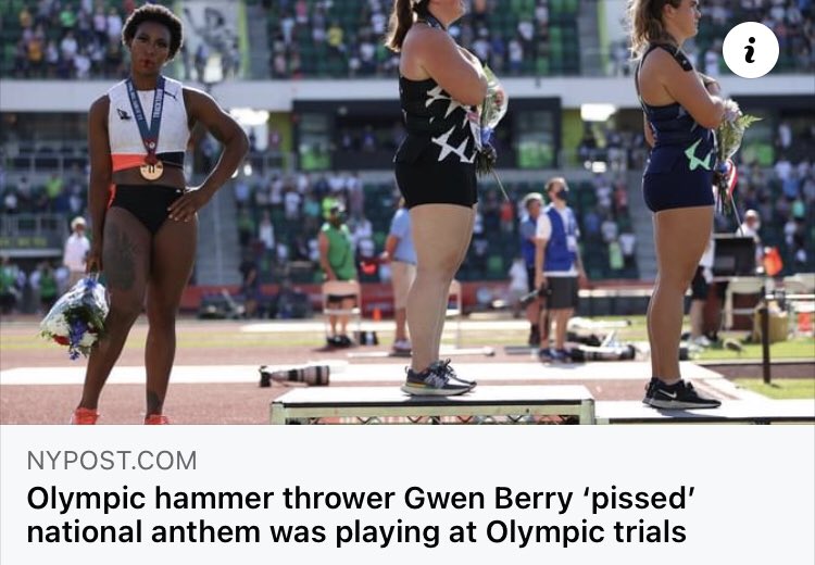 If you don’t like the national anthem of the country you’re representing, perhaps you might be happier if you found another country to represent…#GwenBerry #OlympicTrials