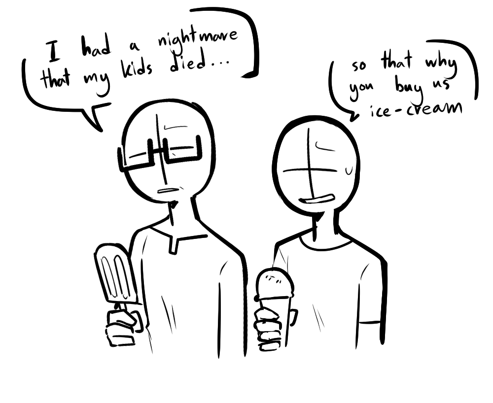 aftermath:
he hugged sanford n deimos too
and buy ice-cream for everyone 