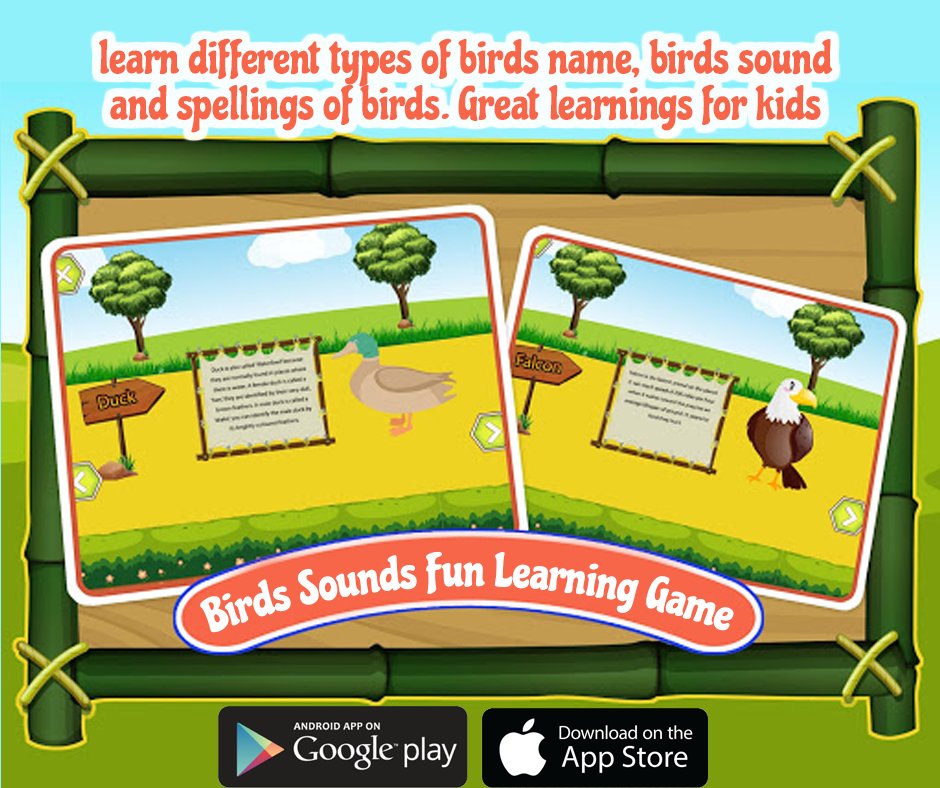 thelearningapps's tweet photo. Birds Preschool Learning Game will help kids learn about birds.

Android:
https://t.co/088eMDFOOl
iOS:
https://t.co/90Hpbpget0
Website:
https://t.co/7u3onLT8tI

#kids #substraction #kindergarten #children #maths #teaching #onlinelearning #elearning #preprimary #educationalapps https://t.co/1N1Psgc41N