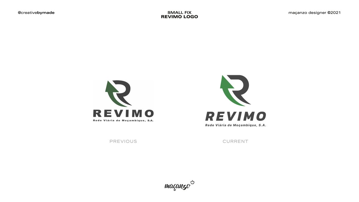 StudiobyMADE's tweet photo. REVIMO Logo Small Fix in collaboration with @agesignus
From lacking structure to being reconstructed with a improved icon and text dynamic
#LogoSmallFix #LogoFix #byMADE #maçanzoDesigner https://t.co/oU4tXlRzpK