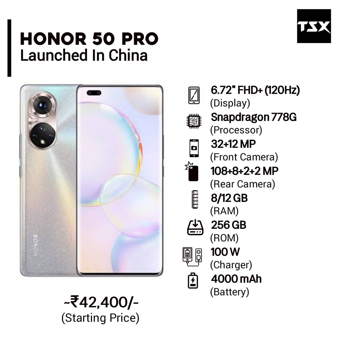 TECHSmartX's tweet photo. Honor 50 Series Launched In China.

Follow us for Tech Updates @TECHSmartX

#honor #honor50pro #honor8x #honor50 #smartphone #5g #instatech #technology #technews #originaltechexpert #likesforlike #like4likeback #followforfollowback #follow4followback #shareforshare #TechSmartX https://t.co/gOttcFNQ1N