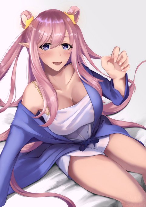 妄想が爆発してハツネにルームウェア着せました完成版!https://t.co/TtnoHsKrLZ 