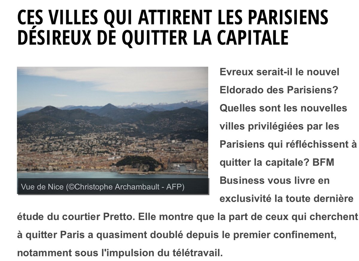 Mediterraneeimo's tweet photo. [ #immobilier #Nice06 ]

🗺 Ces villes qui attirent les Parisiens désireux de quitter la capitale :

 🔑 #Nice : les recherches des Parisiens ont progressé de + de 267% ↗️

#Paris #RealEstate #cotedazur #appartement #maison #villa #CotedAzurFrance #PACA

👉https://t.co/vRyGHqOECF https://t.co/qdRwo79Xzh