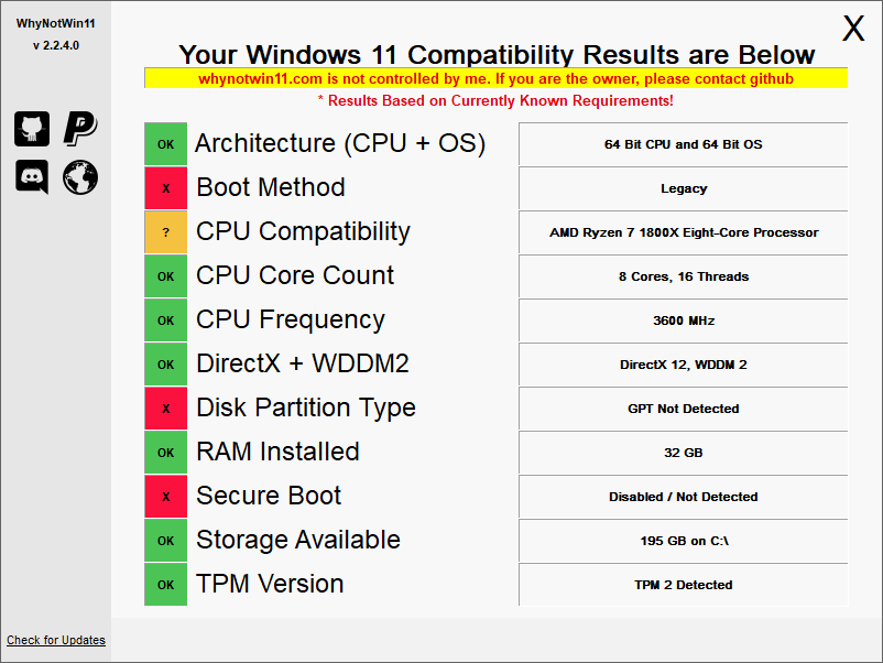 elhackernet's tweet photo. Herramientas para comprobar compatibilidad con Windows 11💻
- ▶️Oficial Microsoft 
https://t.co/fGuRLhbfao
- ▶️WhyNotWin11
https://t.co/8oLOdM3yM5 https://t.co/iFhg6bx6d9