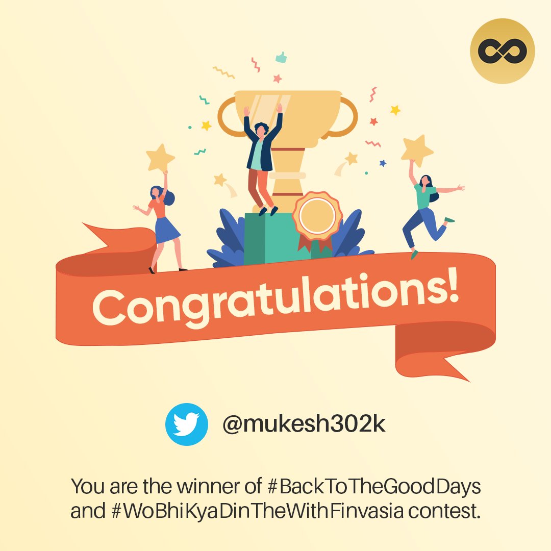 ShoonyaApp's tweet photo. Congratulation @mukesh302k! You are the winner of @ShoonyaApp #BackToTheGoodDays contest. Kindly DM us your client code and our team will reach out with details.Thanks https://t.co/ag2cXMSUKd