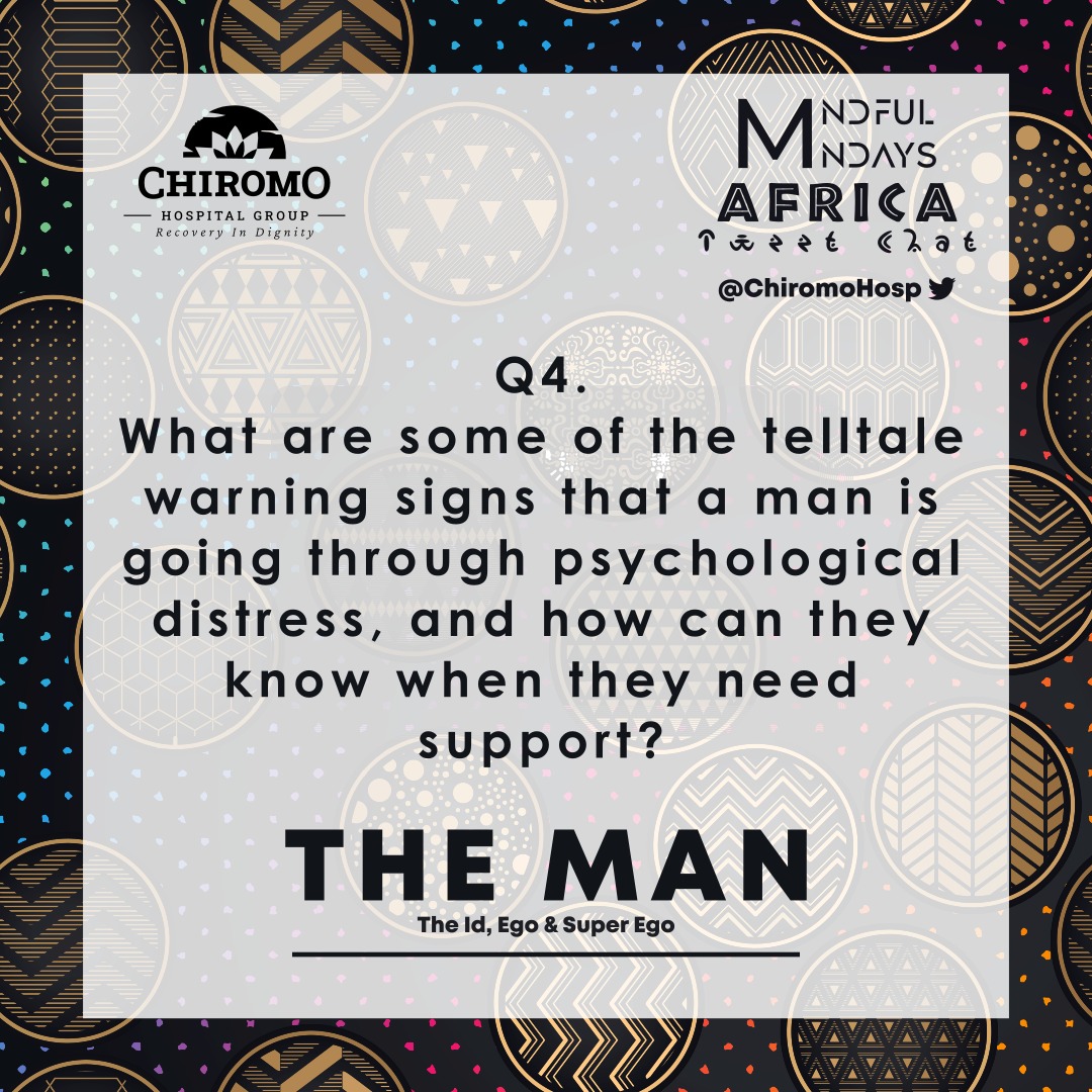 Q4: What are some of the telltale warning signs that a man is going through psychological distress, and how can they know when they need support?

#YourMentalHealthFirst