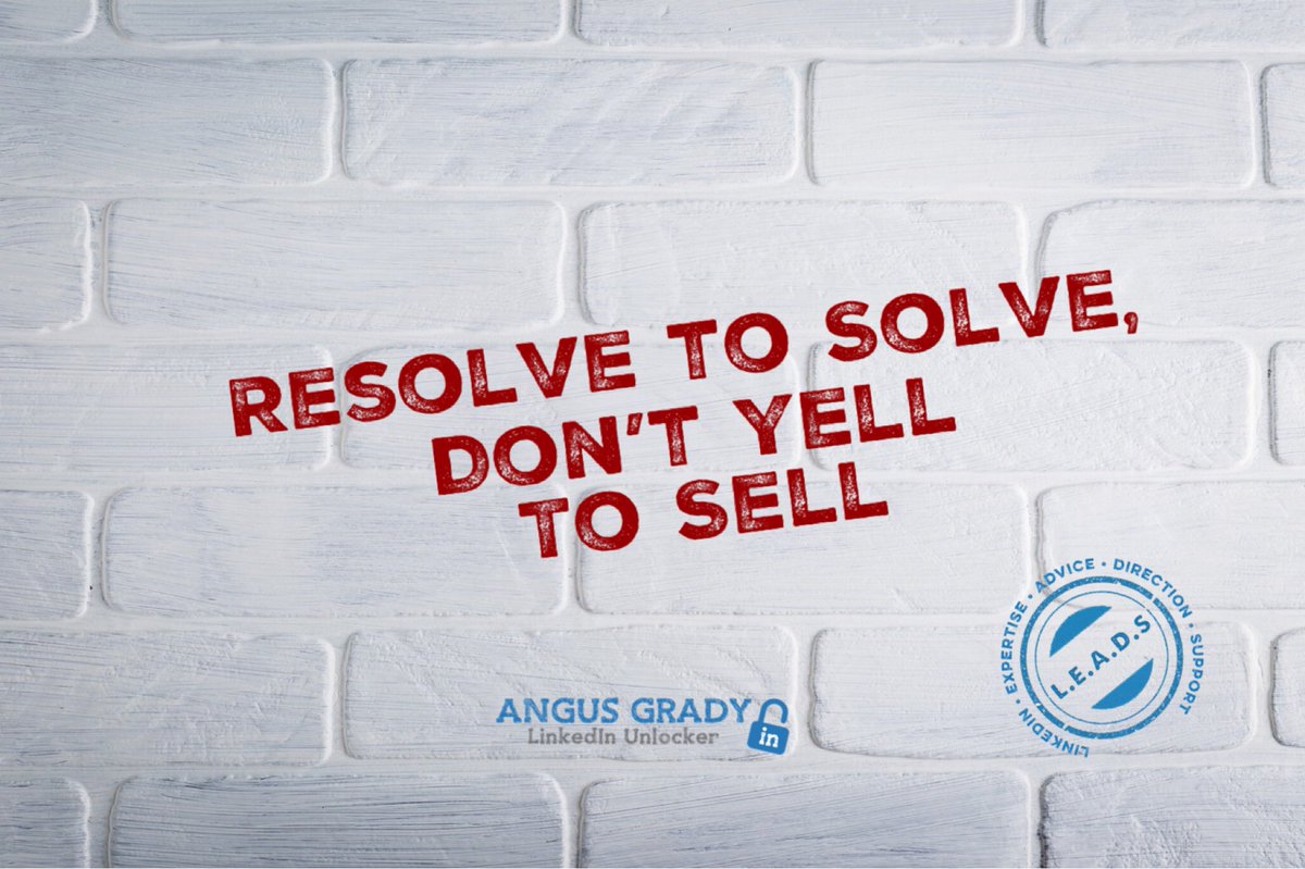AngusGrady's tweet photo. Running a mini masterclass this afternoon and have given pre work, list your solutions and let’s find them on your profile...many won’t have them 😀
Social Solving not selling wins the day, conversations convert, ditch the pitch #LinkedInUnlocker #socialsolving https://t.co/L5Rv6IXyJa
