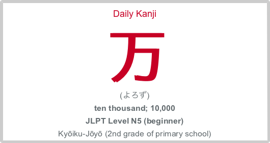 Japangaman T Co Azaatkli 万 よろず Kyōiku Jōyō 2nd Grade Of Primary School Jlpt Level N5 Beginner Ten Thousand 10 000 Learnjapanese Kanji Jlpt T Co Ydvqxzfaye Japangaman T Co Azaatkli 万 よろず Kyōiku Jōyō 2nd Grade Of Primary School Jlpt Level N5 Beginner Ten Thousand 10 000 Learnjapanese Kanji Jlpt T Co Ydvqxzfaye