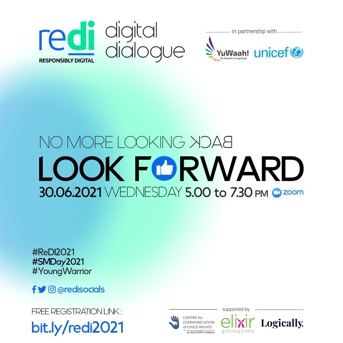 kinjaldesai4u's tweet photo. Join 9th edition of #ReDiDigitalDialogue with experts &amp; influencers to listen on 
-Sifting Fact from Fiction &amp; 
-Social Media Altruism during #Covid19 
June 30,2021 |5pm -7:30pm| Zoom 
No More Looking Back. 
Look Forward👍. 
Free register : https://t.co/p7su9xkrTd
#ReDi2021 https://t.co/nKIdvKwZnG