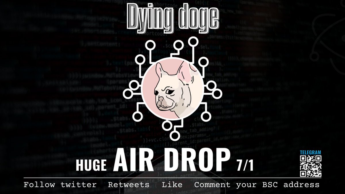 DyingDoge's tweet photo. 💛The first airdrop are unlimited release as you finish the following tasks:
Stop collecting airdrop address unitl BST 0:00 July, 1st ,2021

a) Follow Twitter
b) Retweet 
c) Join telegram https://t.co/ReijEQe1jb
d) Comment your BSC address and
#defi #pancakeswap #airdrop #bsc https://t.co/sA16m39vai