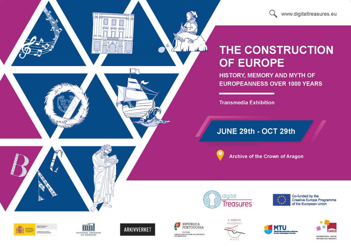 ArchivosEst's tweet photo. Everything ready for the opening tomorrow of the first transmedia exhibition of the project #eudigitaltreasures "The #ContructionofEurope. History, Memory and Myth of #Europeanness over 1000 years" at the #ArchiveoftheCrownofAragon
https://t.co/3fhbQ0l1Ix 
https://t.co/00bRDaToCo https://t.co/bDAFzYp92l