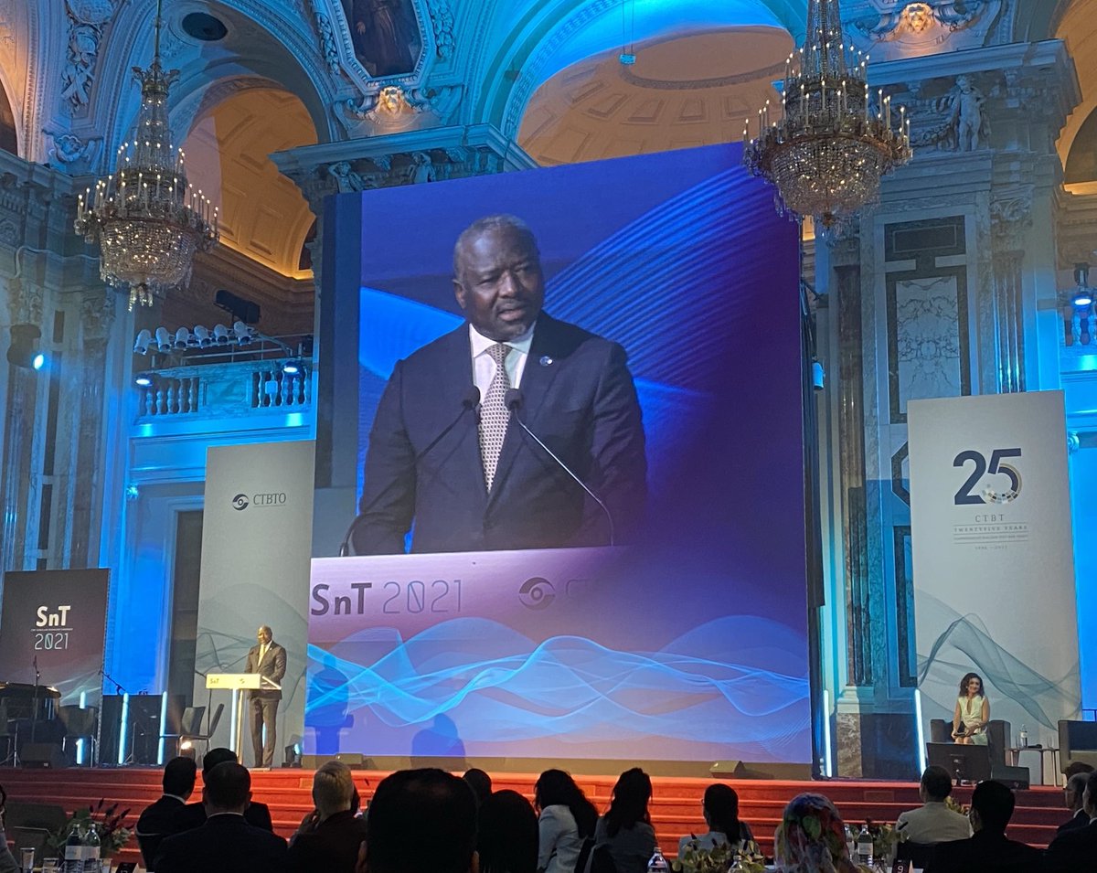 MoellerTor's tweet photo. Strong calls for entry into force of the Comprehensive Nuclear Test Ban Treaty today at #CTBT #SnT2021 Science and Technology Conference, #Vienna Hofburg. Executive Secretary ⁦@SinaZerbo⁩ promoting international cooperation for the ⁦@ctbto_alerts⁩ verification regime. https://t.co/hehBN3roDz
