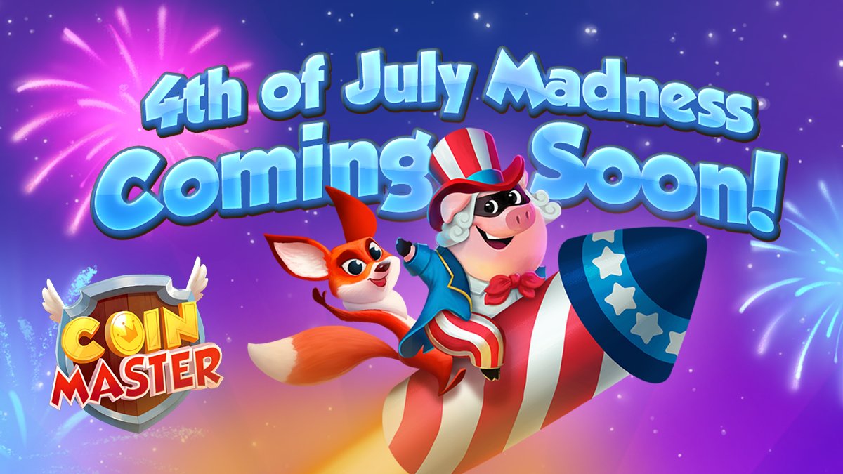 CoinMasterGame's tweet photo. Get ready to celebrate something epic!  
𝟰𝗧𝗛 𝗢𝗙 𝗝𝗨𝗟𝗬 𝗜𝗦 𝗝𝗨𝗦𝗧 𝗔𝗥𝗢𝗨𝗡𝗗 𝗧𝗛𝗘 𝗖𝗢𝗥𝗡𝗘𝗥 𝗔𝗡𝗗 𝗪𝗘 𝗛𝗔𝗩𝗘 𝗦𝗢𝗠𝗘𝗧𝗛𝗜𝗡𝗚 𝗔𝗠𝗔𝗭𝗜𝗡𝗚 𝗢𝗡 𝗜𝗧𝗦 𝗪𝗔𝗬! 
💥💥 Drop a #4thofJulyWithCoinMaster for a chance to win 1000 SPINS! 💥💥 https://t.co/AVSvRglJtP