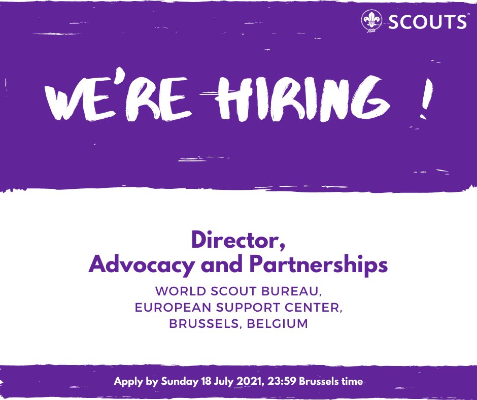 🚨 Come work with us! 🚨
We are looking for a Director, Advocacy and Partnerships to join our WSB - European Support Centre. The role is based in Brussels, Belgium 🇧🇪
📌 Apply by Sunday 18 July 2021, 23:59 Brussels time
🔗 More info here 👉 bit.ly/3h8CQ86