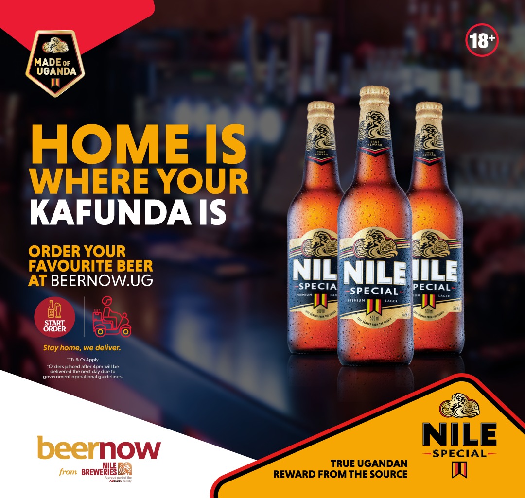 NileSpecial's tweet photo. 𝗕𝗲𝗲𝗿 𝗡𝗼𝘄 𝗜𝘀 𝗕𝗮𝗰𝗸 𝗢𝗻!

Whilst you're staying home and keeping safe, let's do the honours to deliver your favourite beer right up to your doorstep.

Click on https://t.co/wDF0PYcJF3, place an order and we shall deliver it within 60 minutes. #NBLBeerNow #MadeOfUganda https://t.co/1hakE0ZneF
