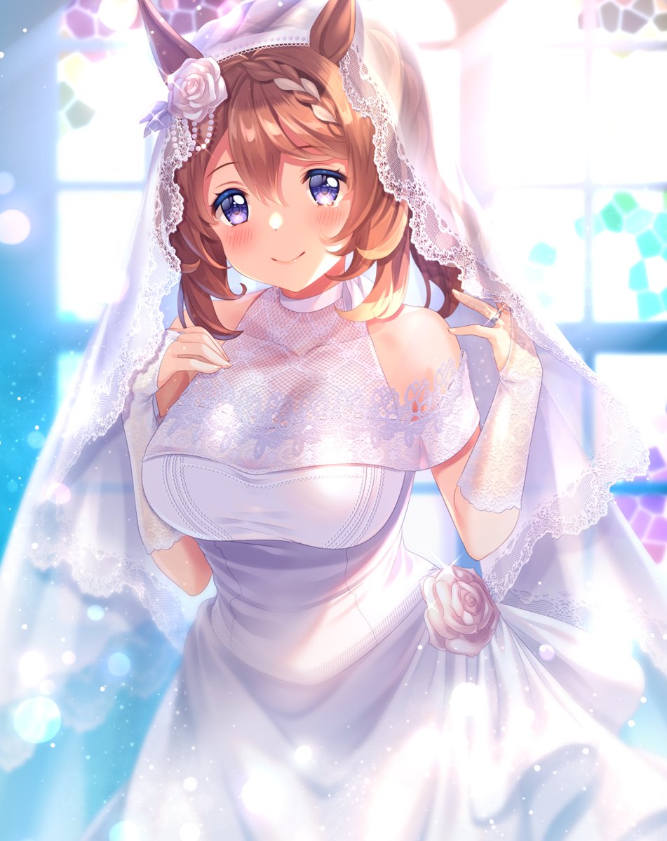 マヤノトップガン(ウマ娘) 「ジューンブライドが満喫できて満足です💒 #今月描いた絵を晒そう 」|梓月綾🎀のイラスト