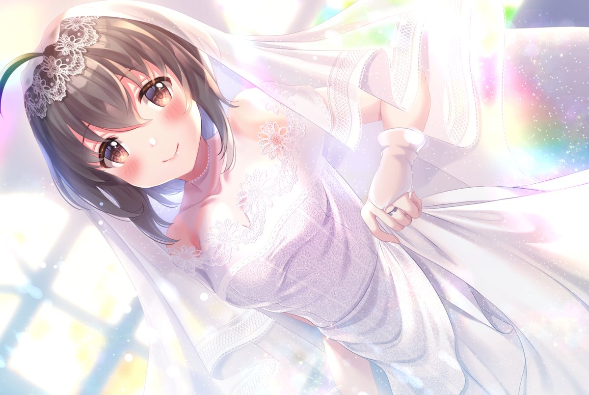 マヤノトップガン(ウマ娘) 「ジューンブライドが満喫できて満足です💒 #今月描いた絵を晒そう 」|梓月綾🎀のイラスト