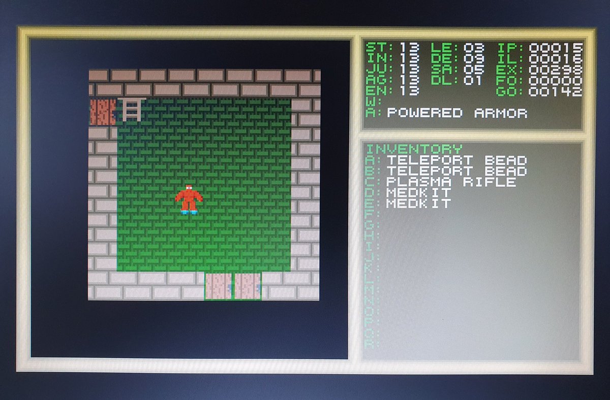 Finselbix's tweet photo. since we are talking about #roguelike. #Silmar. which character would you choose. maybe a baseball player? I chose a Star Marine with a blaster to hunt down orcs. 😅 #DOSGaming #RETROGAMING https://t.co/7JCvuKlmGL