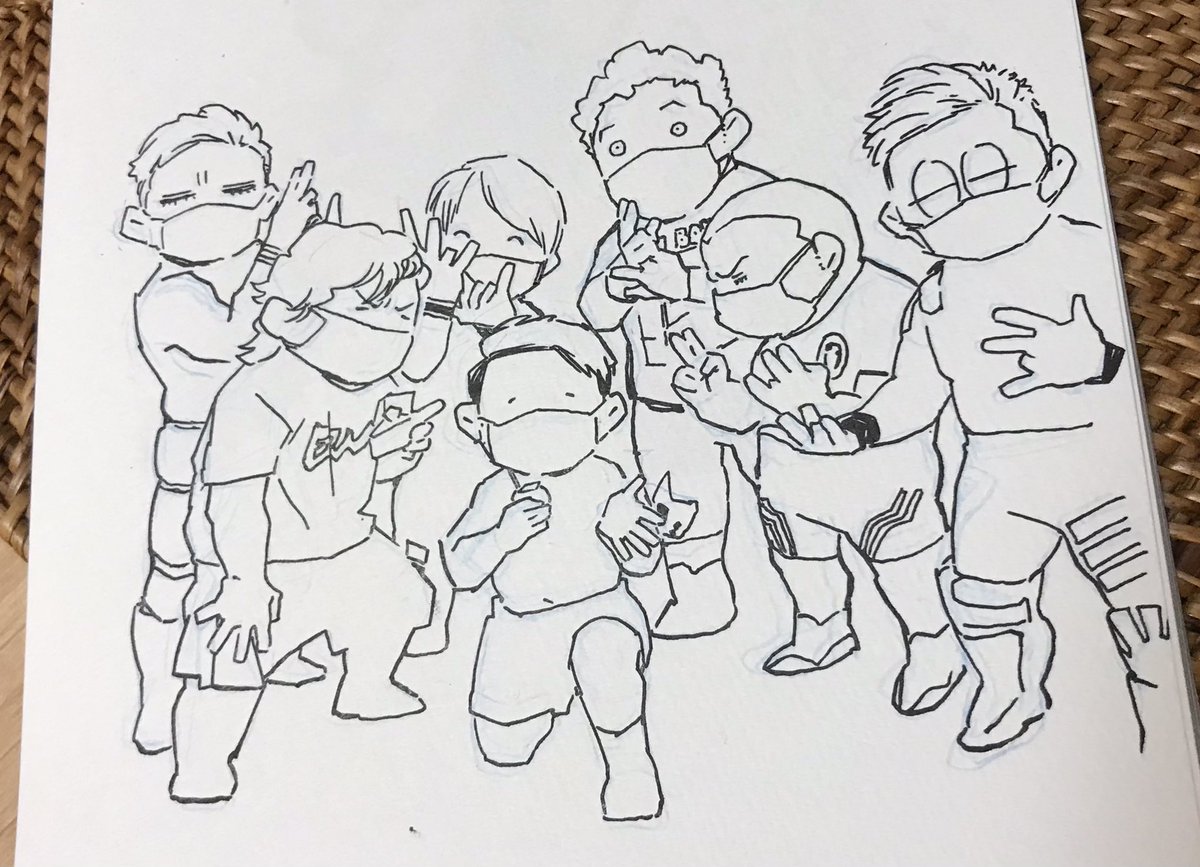 描いててみなさん手の形が優しくてきれいだなーとおもいましたまる。レスラーの手は良いものです。 