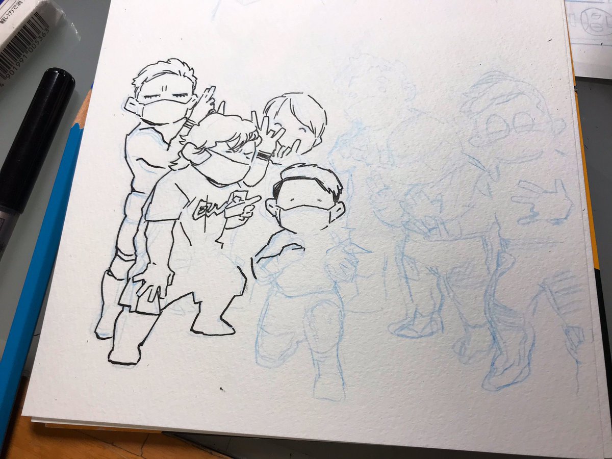 描いててみなさん手の形が優しくてきれいだなーとおもいましたまる。レスラーの手は良いものです。 