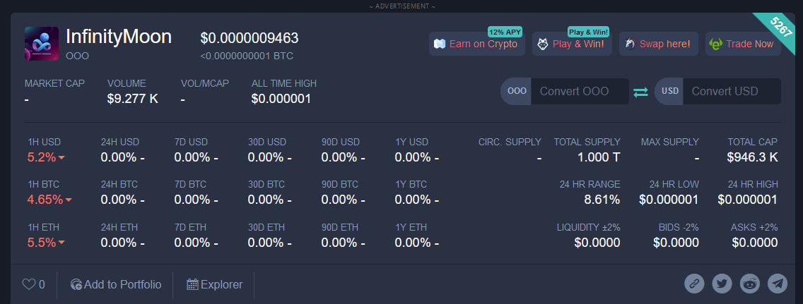 We are now listed <a href="/LiveCoinWatch/">Live Coin Watch • Live Crypto Analytics</a>✔️ 
You can track your $ooO portfolio there 🔥

livecoinwatch.com/price/Infinity…