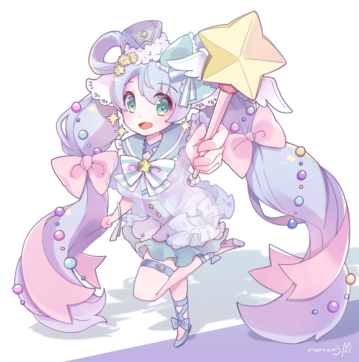 初音ミク 「お団子ミクさんっていうテレパシー受け取ったのでうちのお団子ミクさんもみてみて(「」|noncom🐹4/29超ボーマス→5/5コミティアのイラスト