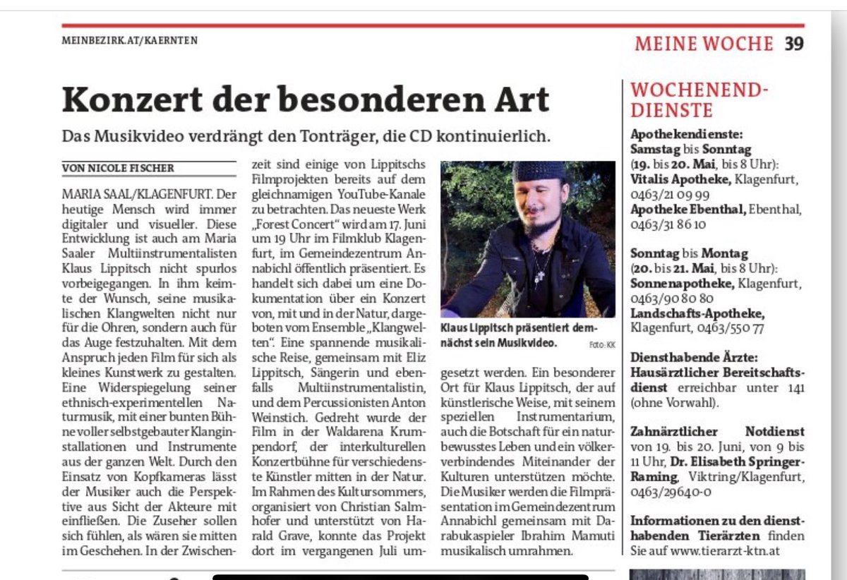 KlausLippitsch's tweet photo. Vielen Dank an Nicole Fischer
.
.
.
#film #art #kultursommer #krumpendorf #forest #comcert https://t.co/gRaNud3blC