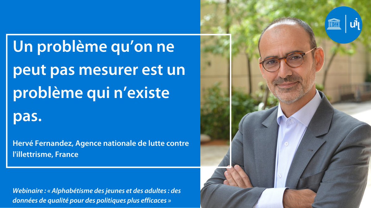 UIL's tweet photo. 'Un problème qu’on ne peut pas mesurer est un problème qui n’existe pas.'

Hervé Fernandez, @ANLCI_Lyon 🇫🇷, lors du webinaire de @UIL « Alphabétisme des jeunes et des adultes : des données de qualité pour des politiques plus efficaces » https://t.co/w3bSDdWW2Y