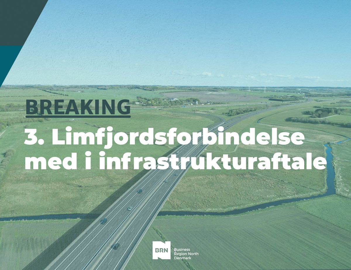 Tak til #dkpol for at tage ansvar og føre en vigtig politisk aftale ud i livet – en gamechanger for Nordjylland.

Med igangsætning af 3. Limfjordsforbindelse i 2025 må vi dog vente lidt endnu. Nordjylland har ventet med tålmodighed, men heldigvis er der nu vished.

#dktrp #dkbiz