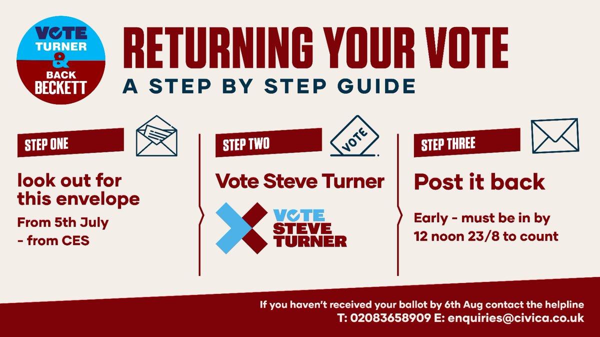 KeepUniteLeft's tweet photo. Ballots start arriving in one weeks time.

Make sure you #VoteSteveTurner

#KeepUniteLeft https://t.co/4R2Q9KO2X8