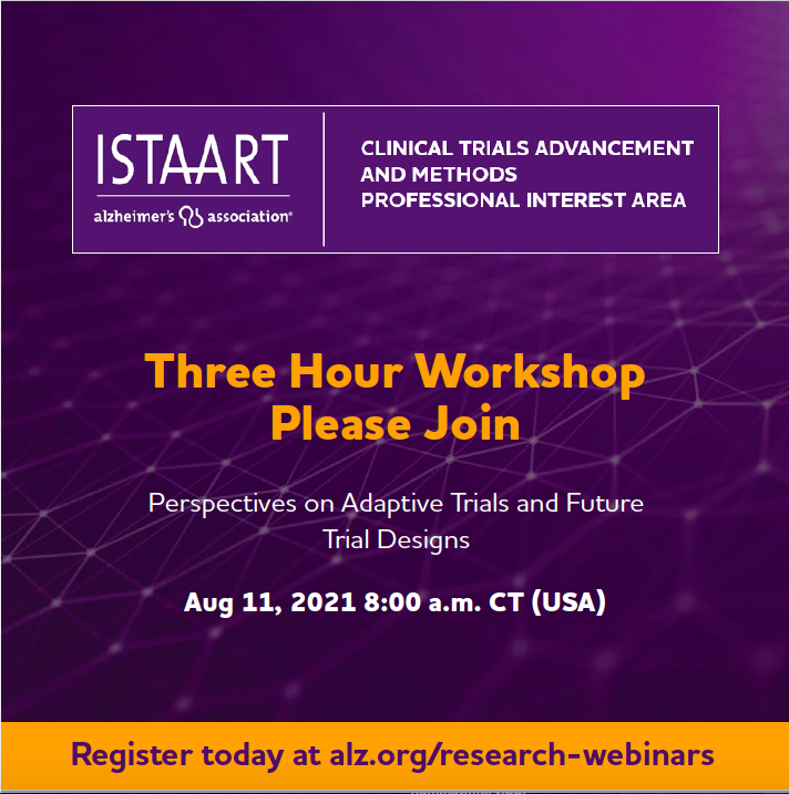 cathmummery's tweet photo. Don't miss this opportunity to hear from the experts! The #clinicaltrialsPIA workshop focuses on methods to improve interim decision-making in clinical trial designs: keynote! Dr. Scott Emerson  “Learning from mistakes in interim analyses in AD clinical trials”. https://t.co/BIiIuP1HaS