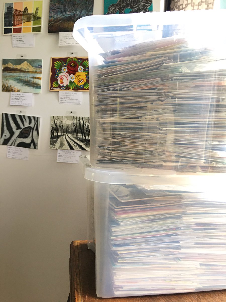 These two boxes hold close to 1000 pieces of original art and they are all going on sale next Saturday 3rd July in The Hall of Fame at #CheltenhamRacecourse to raise funds for <a href="/L_I_N_C/">Ringo Mtisi</a>! #TAE21! #CheltenhamEvents #CheltenhamCharity #CheltenhamArt #Leukaemia