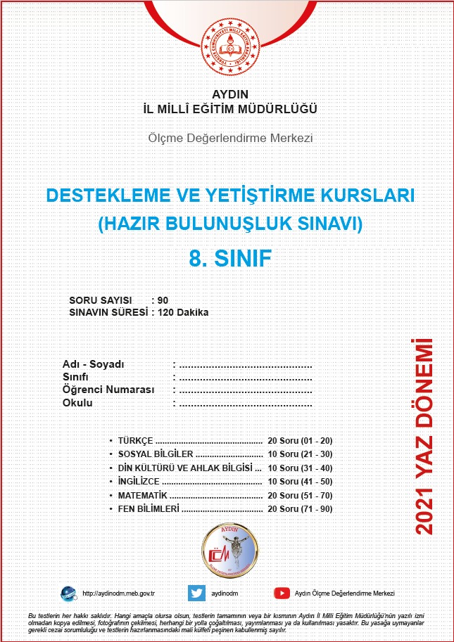 aydinodm's tweet photo. 📚 YAZ DÖNEMİNDE DE ÖĞRENCİLERİMİZİN YANINDAYIZ❗ Destekleme ve Yetiştirme kurslarımızda kullanılmak üzere hazırlamış olduğumuz Hazır Bulunuşluk sınavı sorularımız ilçelerimize gönderildi. @ziyaselcuk @SadriSensoy @SibelSatana @ValiAKSOY @seyfullah0966 @Aydin_MEM https://t.co/ZMEhAvpMvA
