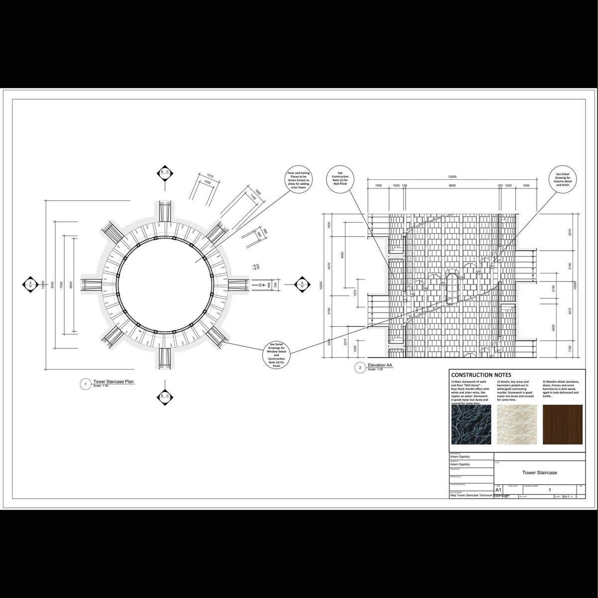 ArtOgelsby's tweet photo. Vectorworks Technical drawing, digital white model and 3D printed white model from my second Major Project. Abandoned tower staircase from Robin Hobb's 'Assassin's Quest' #dftv #design #art #setdesign #technicaldrawing #digitalmodel  #designforfilmandtelevision #designforfilm https://t.co/S6EBi4ulik
