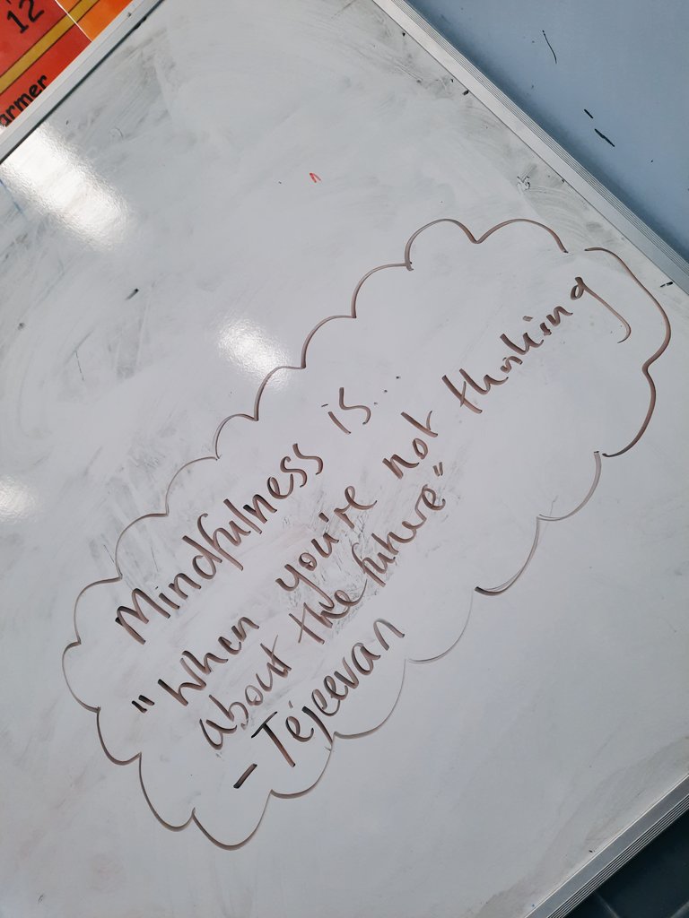 MoretonMFL's tweet photo. Some beautiful words from 7A4 during our session on mindfulness! Miss Ford enjoyed the mindfulness breathing meditation 🧘‍♀️ https://t.co/9KIu4tYkAy