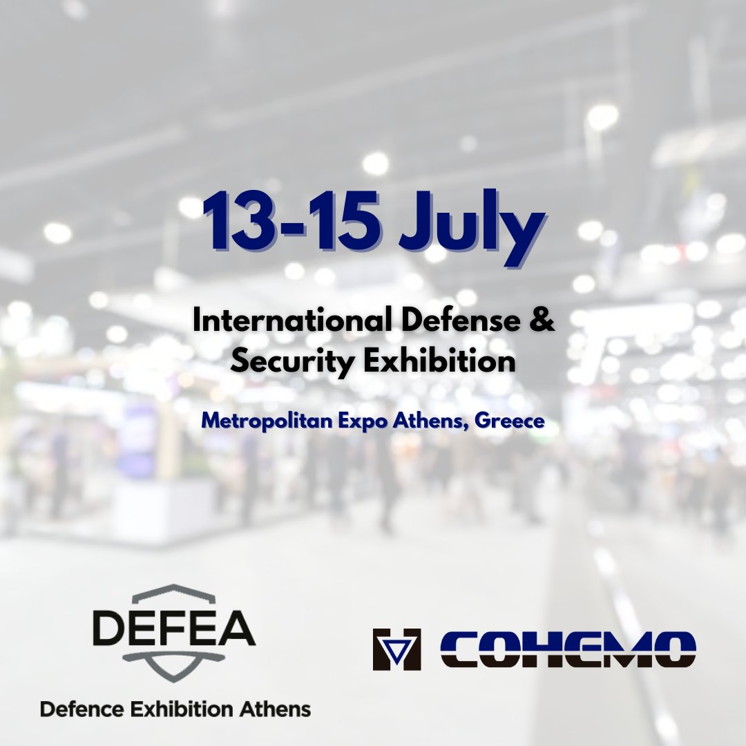 COHEMO will be present at @DEFEA2021  - Defence Exhibition between July 13th-15th at the Metropolitan Expo in Athens, Greece.

If you are participating in the conference, please contact us to schedule a meeting. 

cohemo.com

#Defence #Leopard #Army #DEFEA
