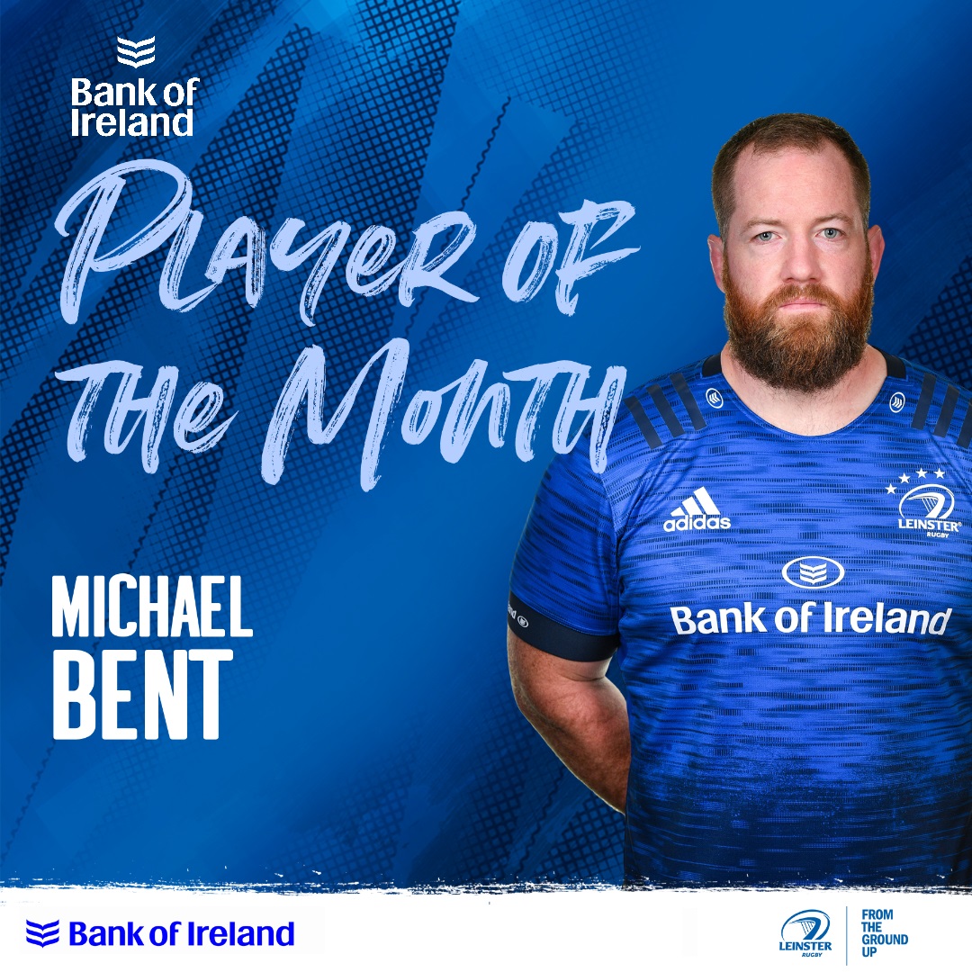 🥁 | Your final <a href="/bankofireland/">Bank of Ireland</a> Player of the Month for this season is...

<a href="/Benty425/">Michael Bent</a> 🎉

The prop makes it two POTM awards in three months! 🙌

#LeinsterRugby #NeverStopCompeting