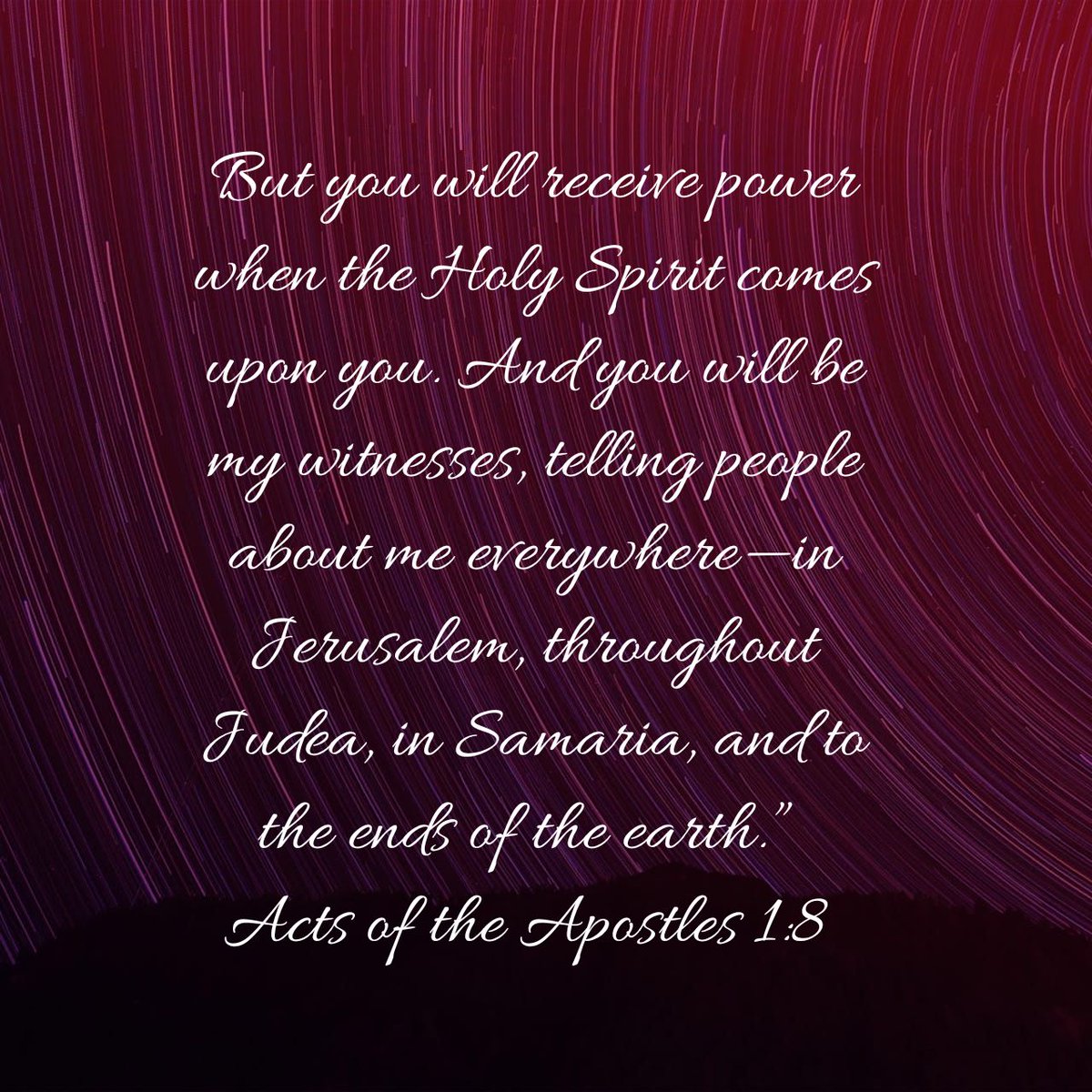 mel01brooks's tweet photo. But you will receive power when the Holy Spirit comes upon you. And you will be my witnesses, telling people about me everywhere—in Jerusalem, throughout Judea, in Samaria, and to the ends of the earth.”
Acts of the Apostles 1:8 NLT

https://t.co/lmaOwzc5vk https://t.co/z1Tq9FlYqm