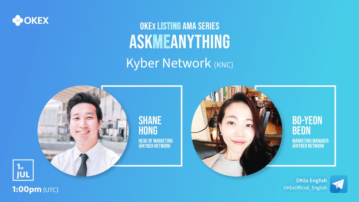 OKX (@okx) on Twitter photo .@OKEx Retweet Campaign with <a href="/KyberNetwork/">Kyber Network</a> 🔄
6️⃣0️⃣ OKEx users will win up to 420 in $KNC 🎁
✅ RT, Follow @OKEx , @ 2 frds
✅ Fill: bit.ly/3haYwke
🗣️ Join #AMA on Jul 1 at 1:00 pm (UTC) with Shane Hong & Bo-yeon Beon from Kyber Network .@OKEx Retweet Campaign with <a href="/KyberNetwork/">Kyber Network</a> 🔄
6️⃣0️⃣ OKEx users will win up to 420 in $KNC 🎁
✅ RT, Follow @OKEx , @ 2 frds
✅ Fill: bit.ly/3haYwke
🗣️ Join #AMA on Jul 1 at 1:00 pm (UTC) with Shane Hong & Bo-yeon Beon from Kyber Network